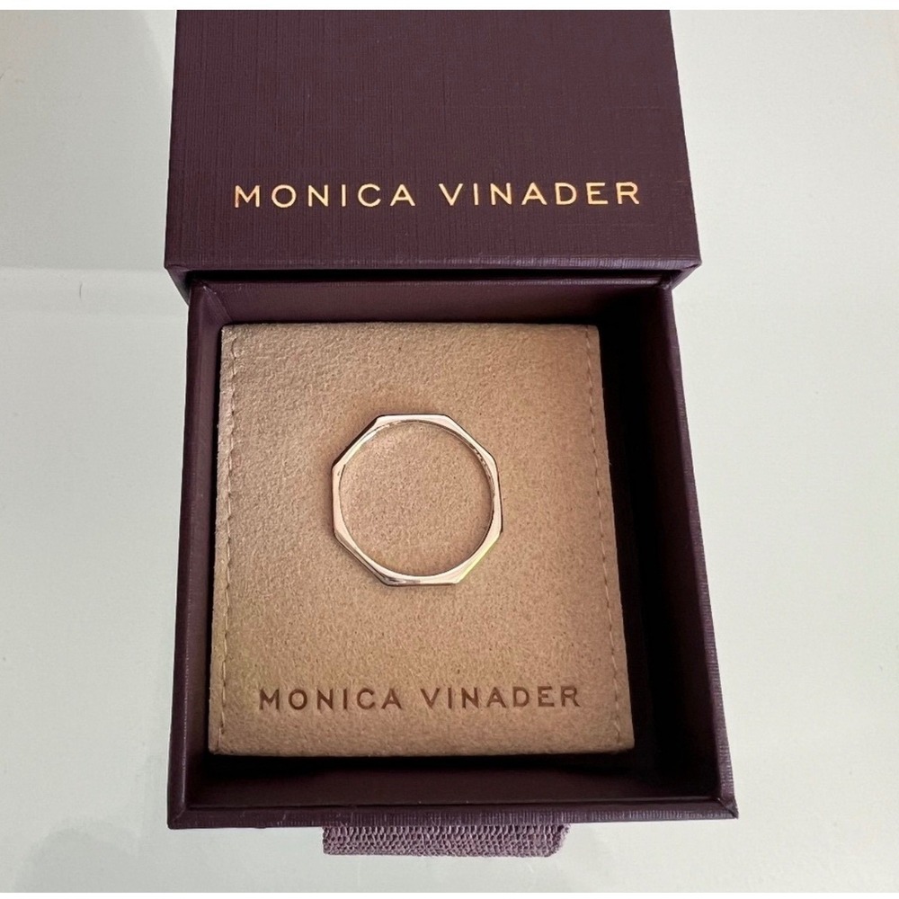 Monica Vinader Octagon Stacking Ring, Sterling Silver, Size‎ 8, NWT